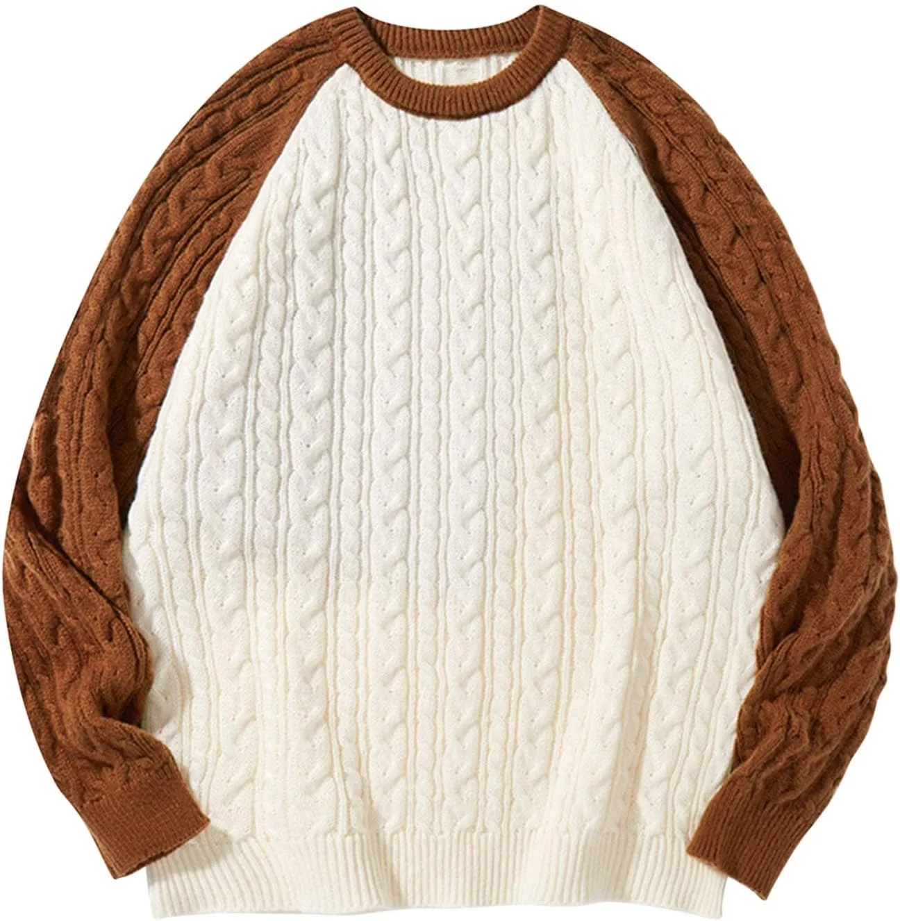 

Стильный свитер Cambkatl с регланом и косой вязкой