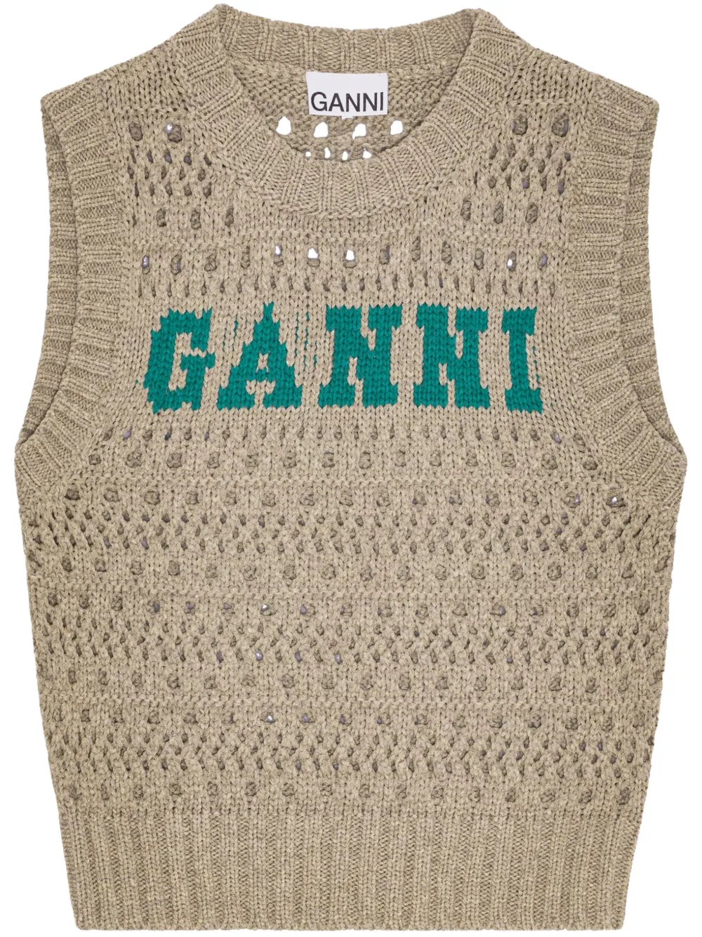 

Топ с логотипом GANNI, нейтральный