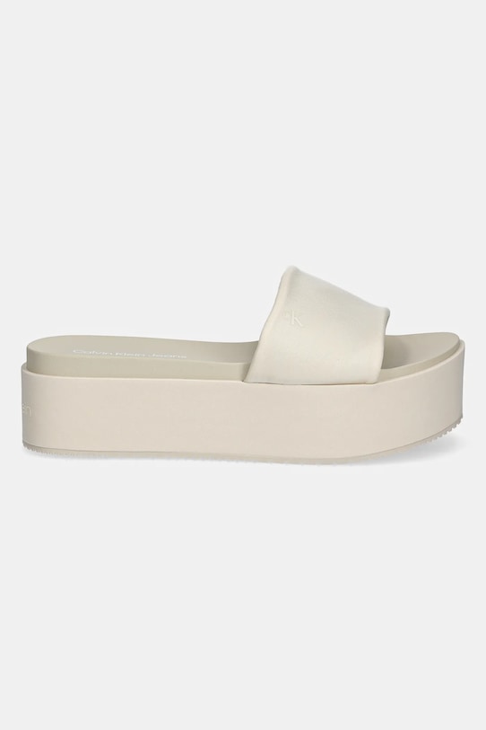 Шлепанцы Flatform Sandal Slide из нейлона Calvin Klein Jeans, бежевый — фото 2