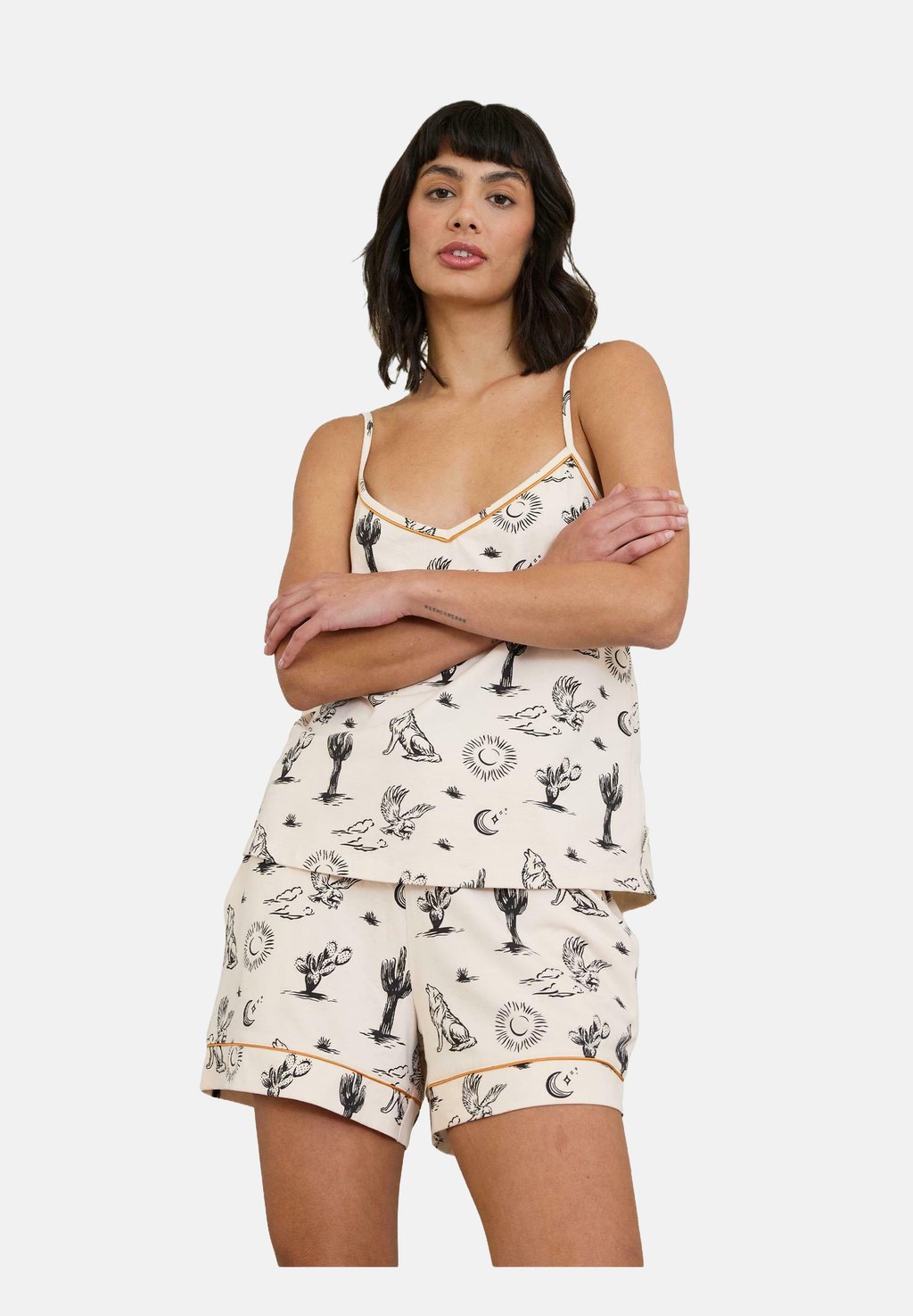 

Пижама CACTUS PRINT SET Chelsea Peers, слоновая кость