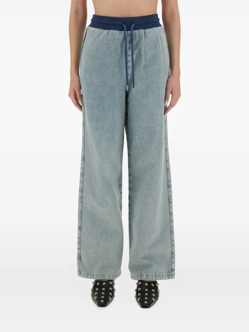 

Брюки на резинке с завязками Moschino Jeans, синий