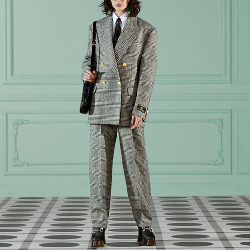 Брюки женские Gucci Классические, премиальный бренд, хаки — фото 3