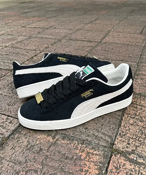 Мужские кроссовки из натуральной кожи SUEDE FAT LACE PUMA чёрные