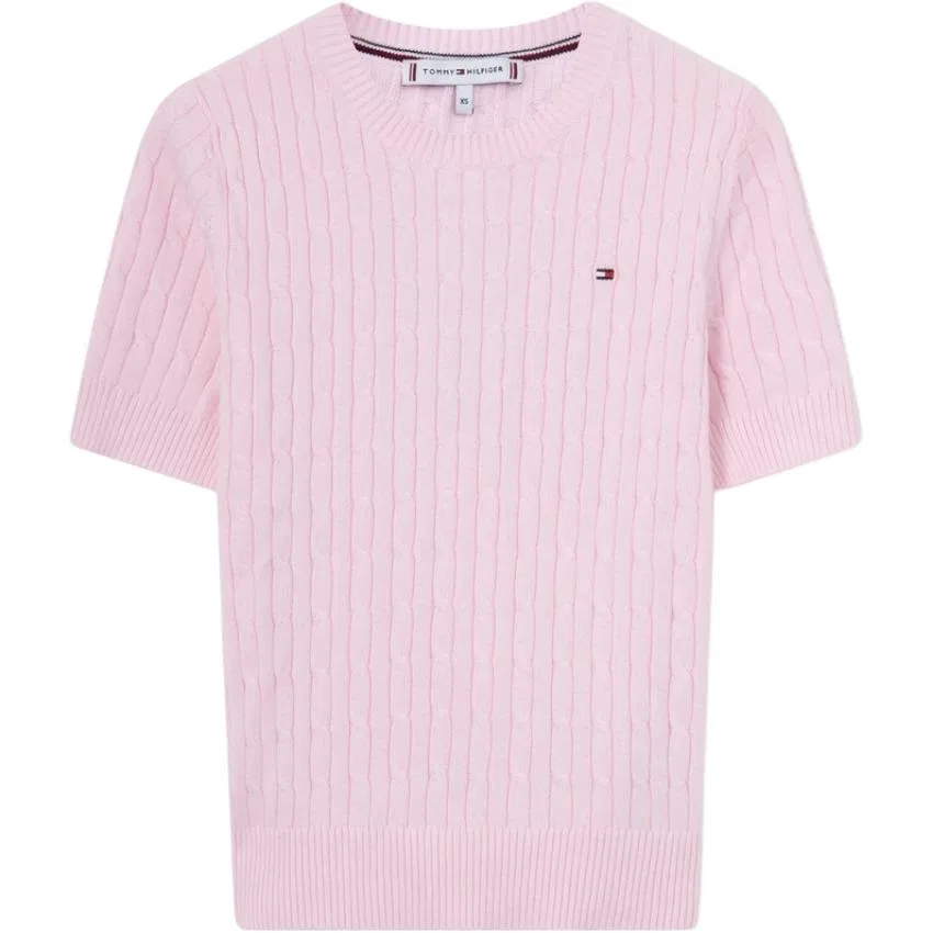 Свитер женский Light Pink, круглый вырез, средней посадки Tommy Hilfiger