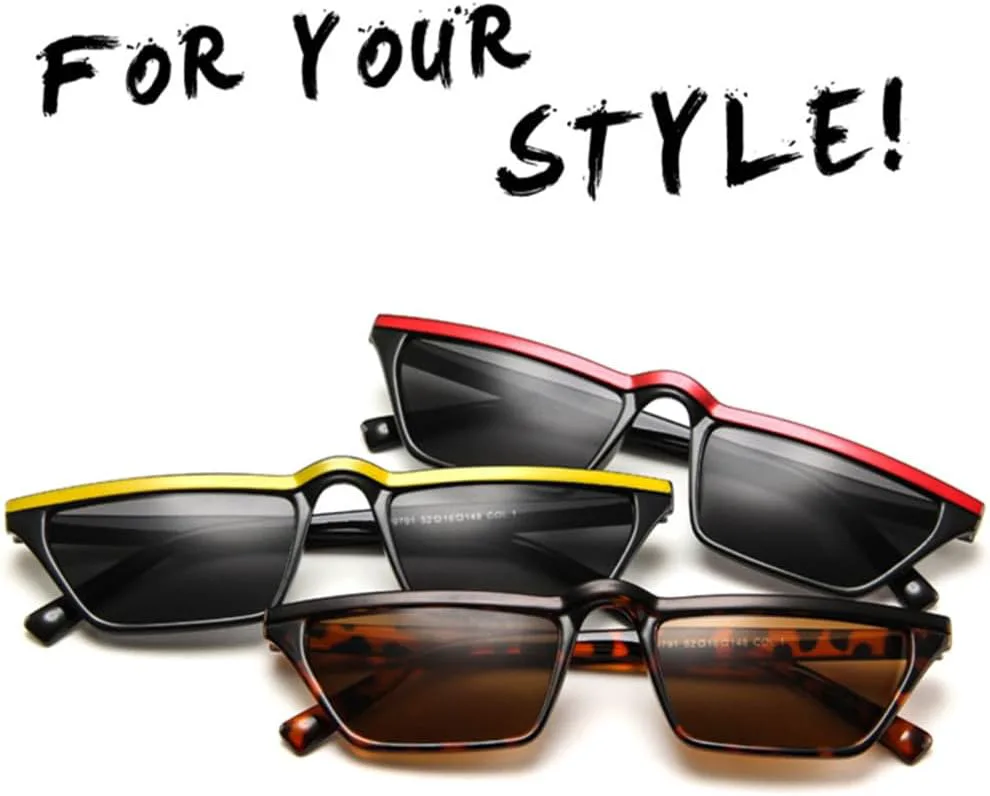 

Солнцезащитные очки «кошачий глаз» 2027 года для женщин, стильные белые и черные, в маленькой оправе, прямоугольные женские очки в стиле ретро MTZJH, C6 Black White