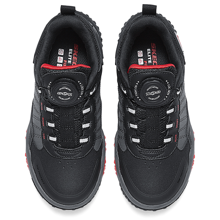 Skechers Низкие детские кроссовки для бега, черные, красные, детские — фото 3