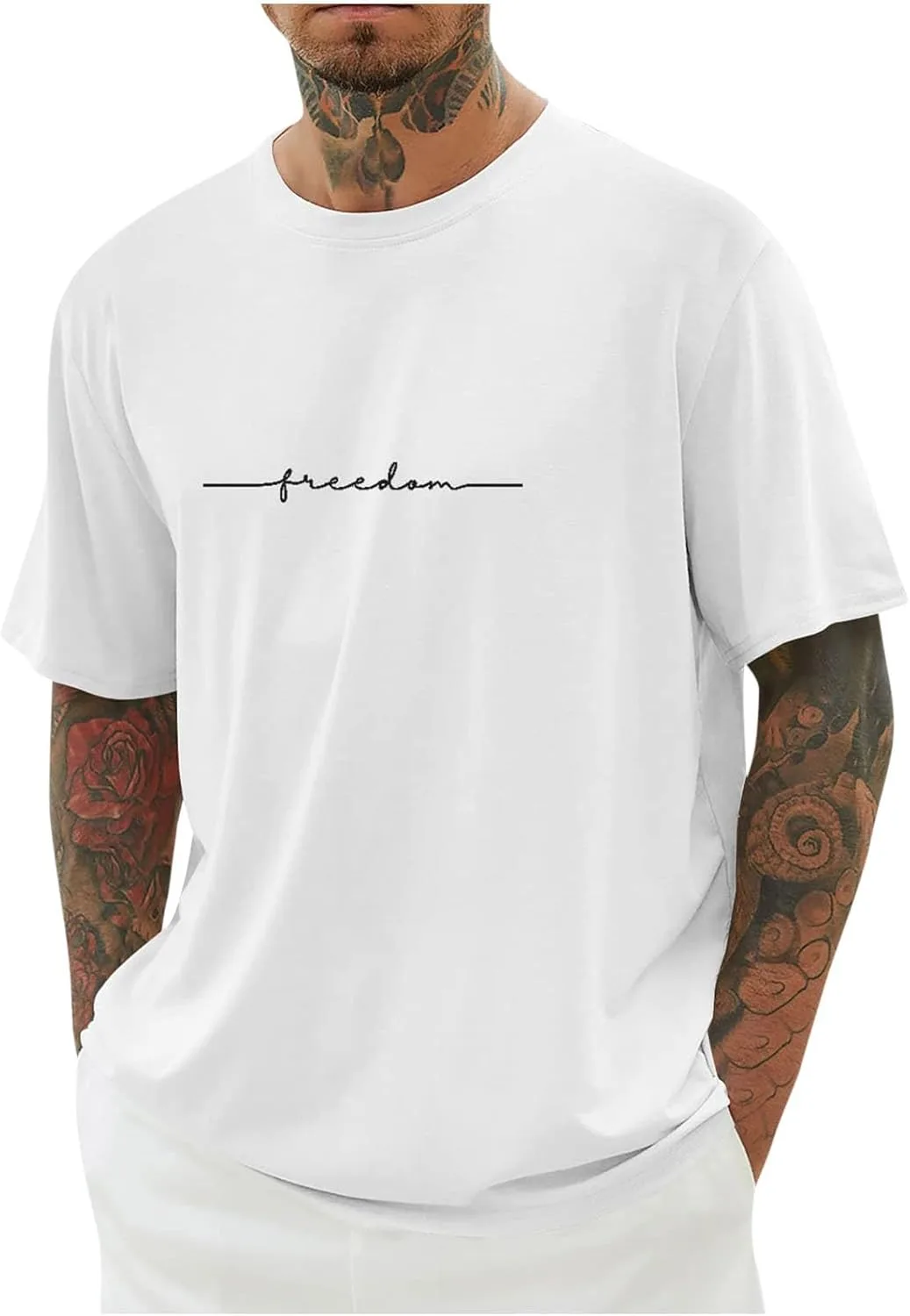 

Мужская футболка с принтом Casual Short Sleeve для лета NATHGAM