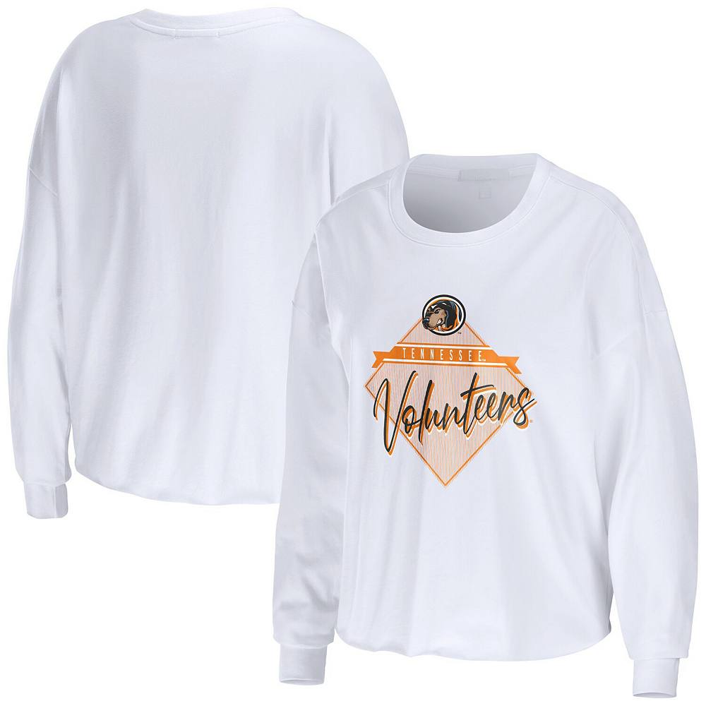 

Женская WEAR by Erin Andrews Белая укороченная футболка Tennessee Volunteers Diamond с длинными рукавами, цвет Ten White