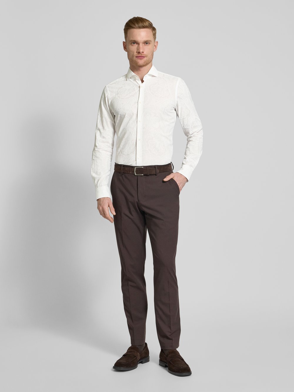 

Рубашка делового покроя с вырезом-воротником, модель «Pares» JOOP! Collection, белый