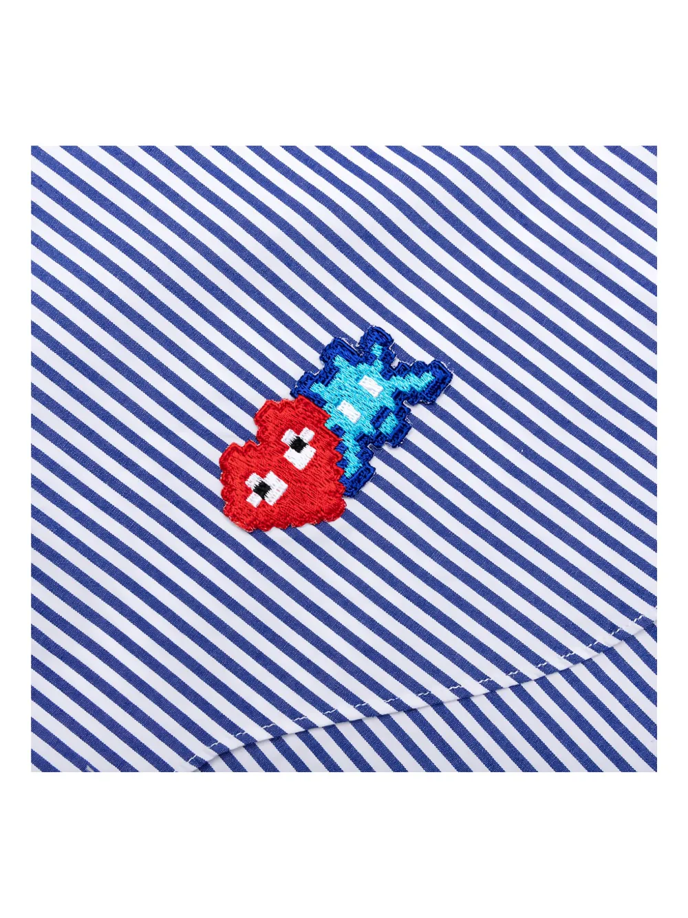 Полосатая рубашка с вышитыми деталями Comme Des Garçons Play, синий — фото 4