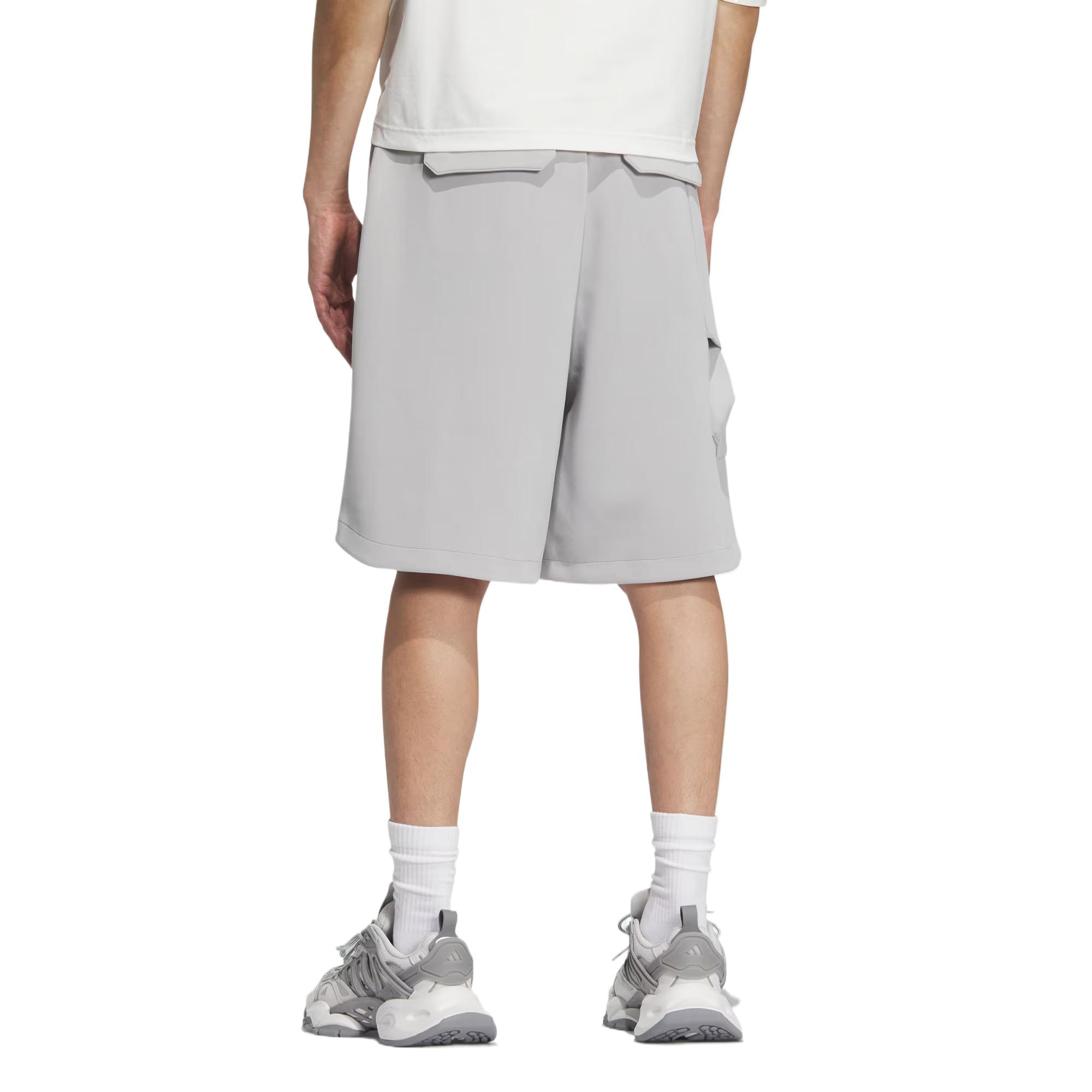 Футуристичные джоггеры-шорты Casual Unisex Light Gray Adidas, светло-серый — фото 3