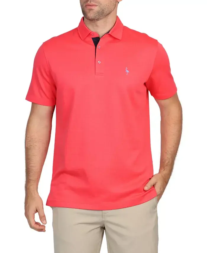 

Большой и высокий классический однотонный поло из модала - легкий и стильный Tailorbyrd, розовый