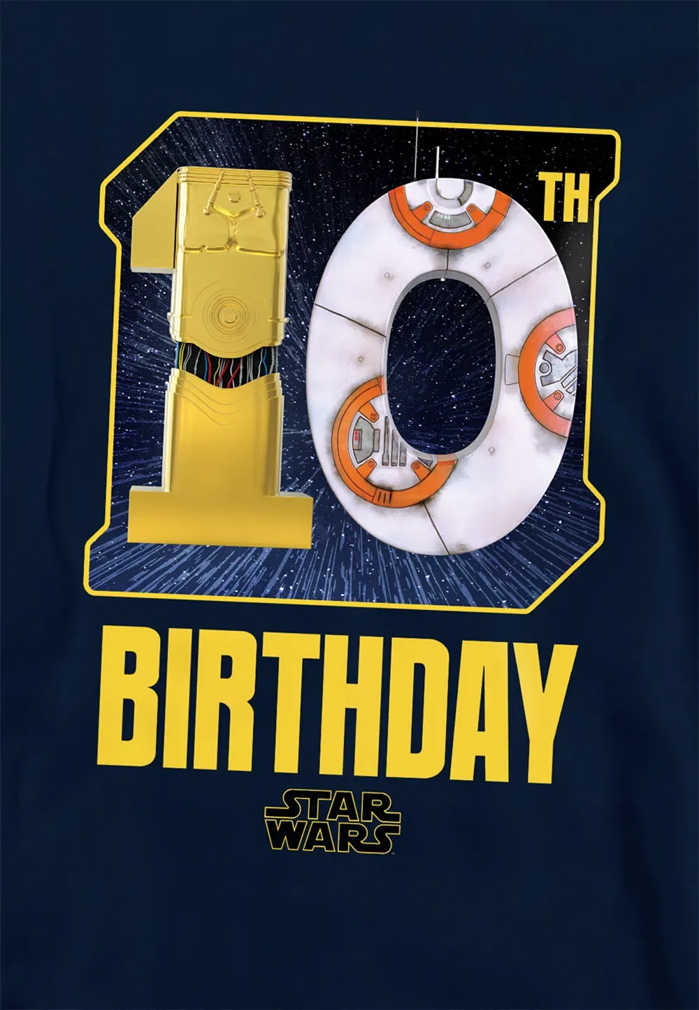 Детская худи с C-3PO и BB-8, Disney, темно-синий — фото 2
