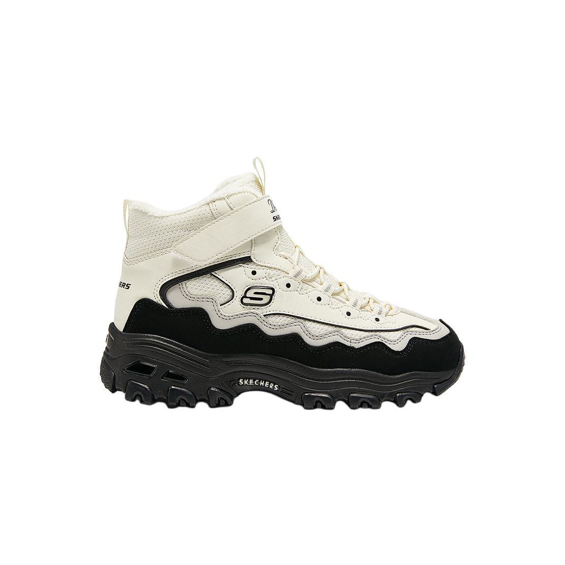 Skechers Kids Противоскользящие и износостойкие теплые детские ботинки белого и черного цвета — фото 3