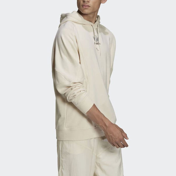 Толстовка Men's adidas originals Solid Color Chest Logo Printing Pullover Hooded Long Sleeves Beige, бежевый — фото 4