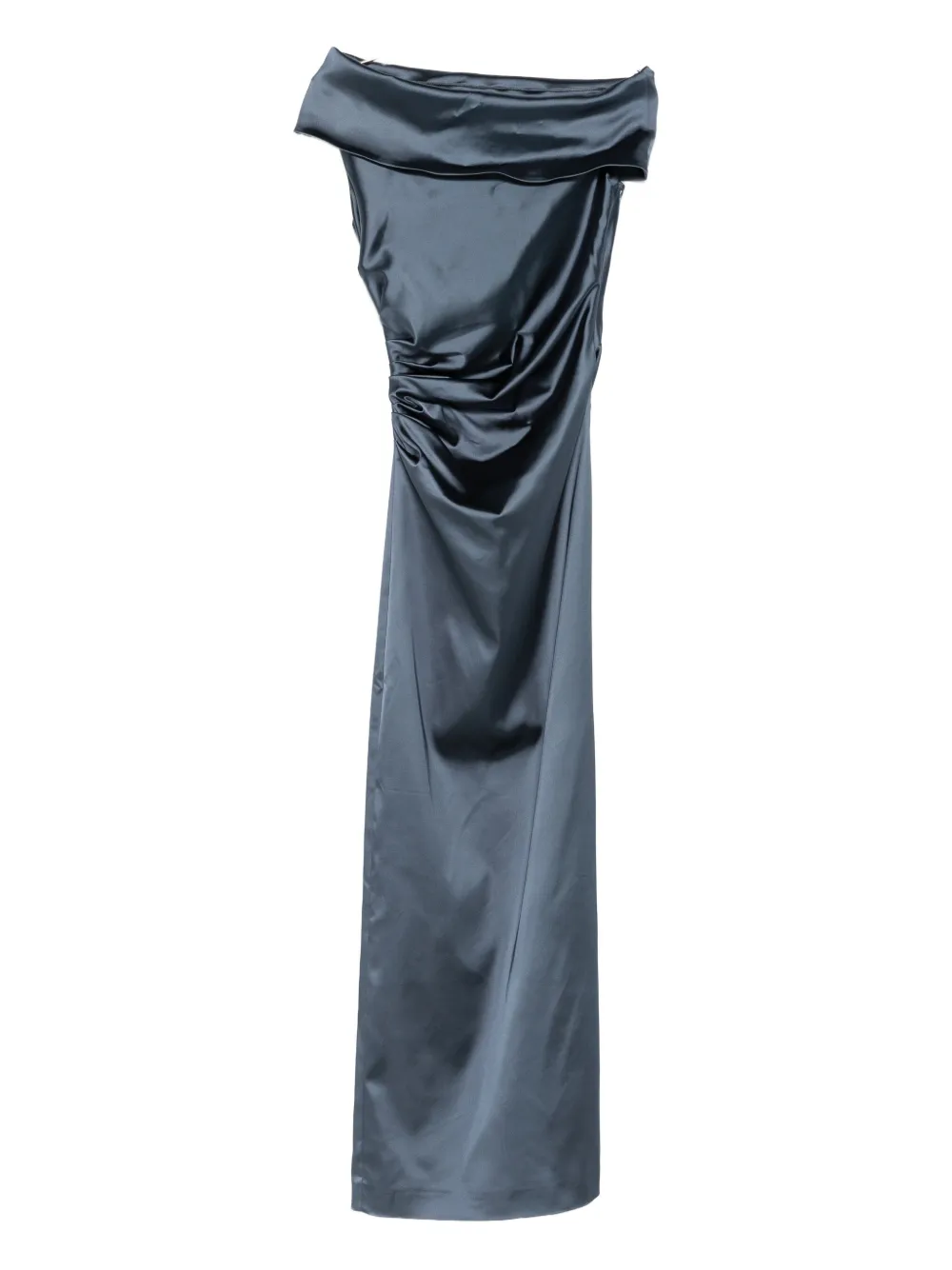 

Драпированное платье с открытыми плечами Max Mara, синий