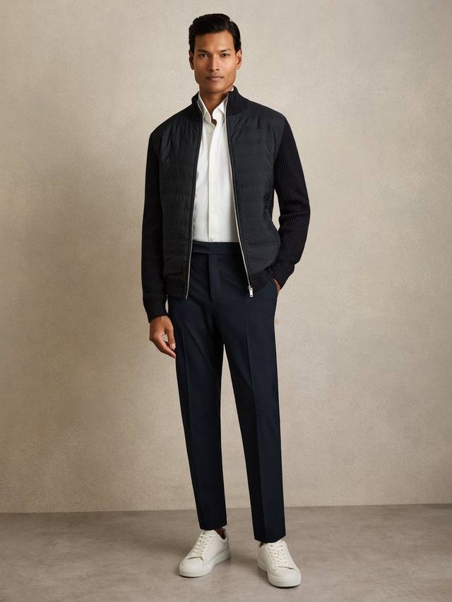 

Брюки с завязками облегающего кроя Reiss, Navy