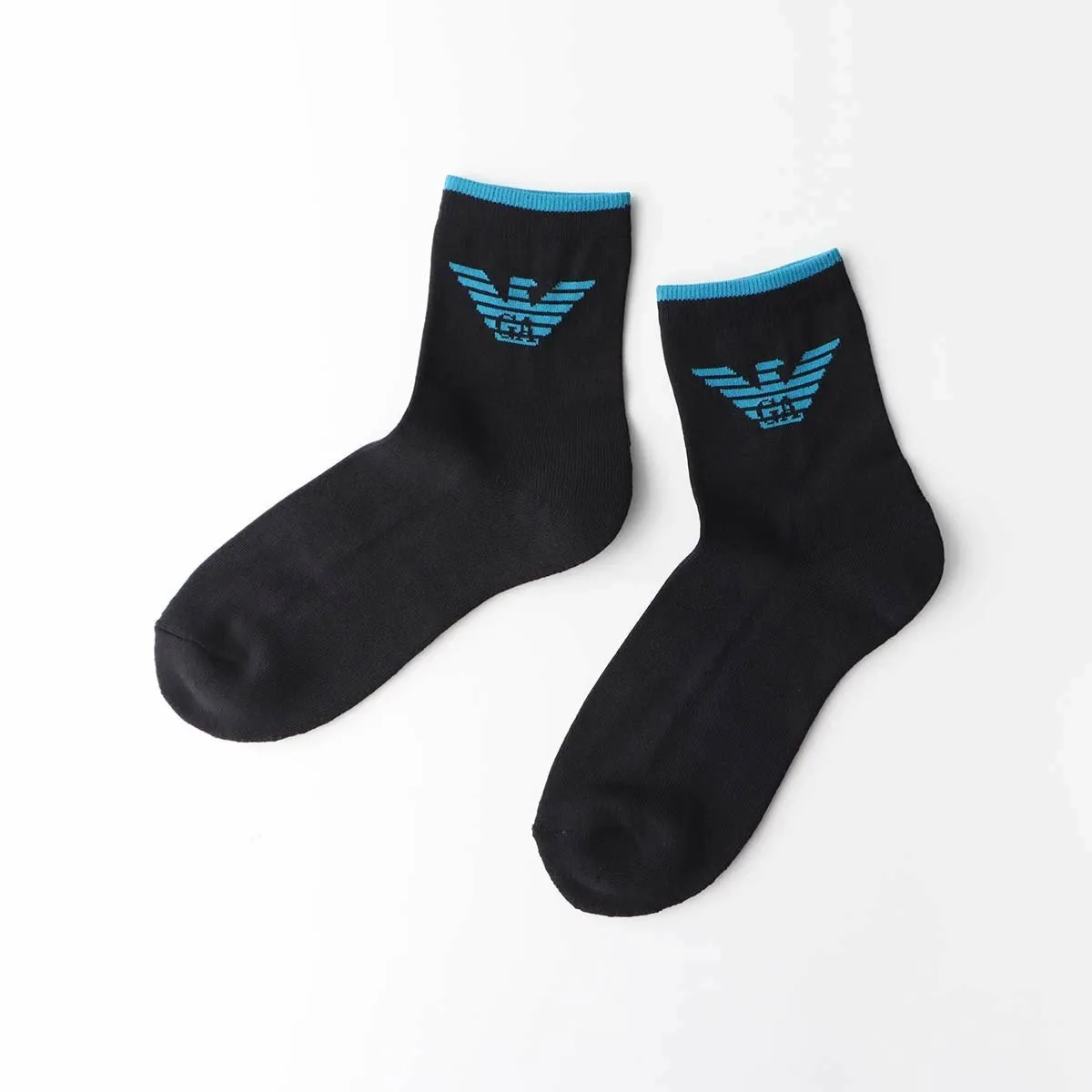 [Набор из 3 шт.] Повседневные носки Eagle с коротким ворсом Emporio Armani, 03. Black x 3 — фото 3