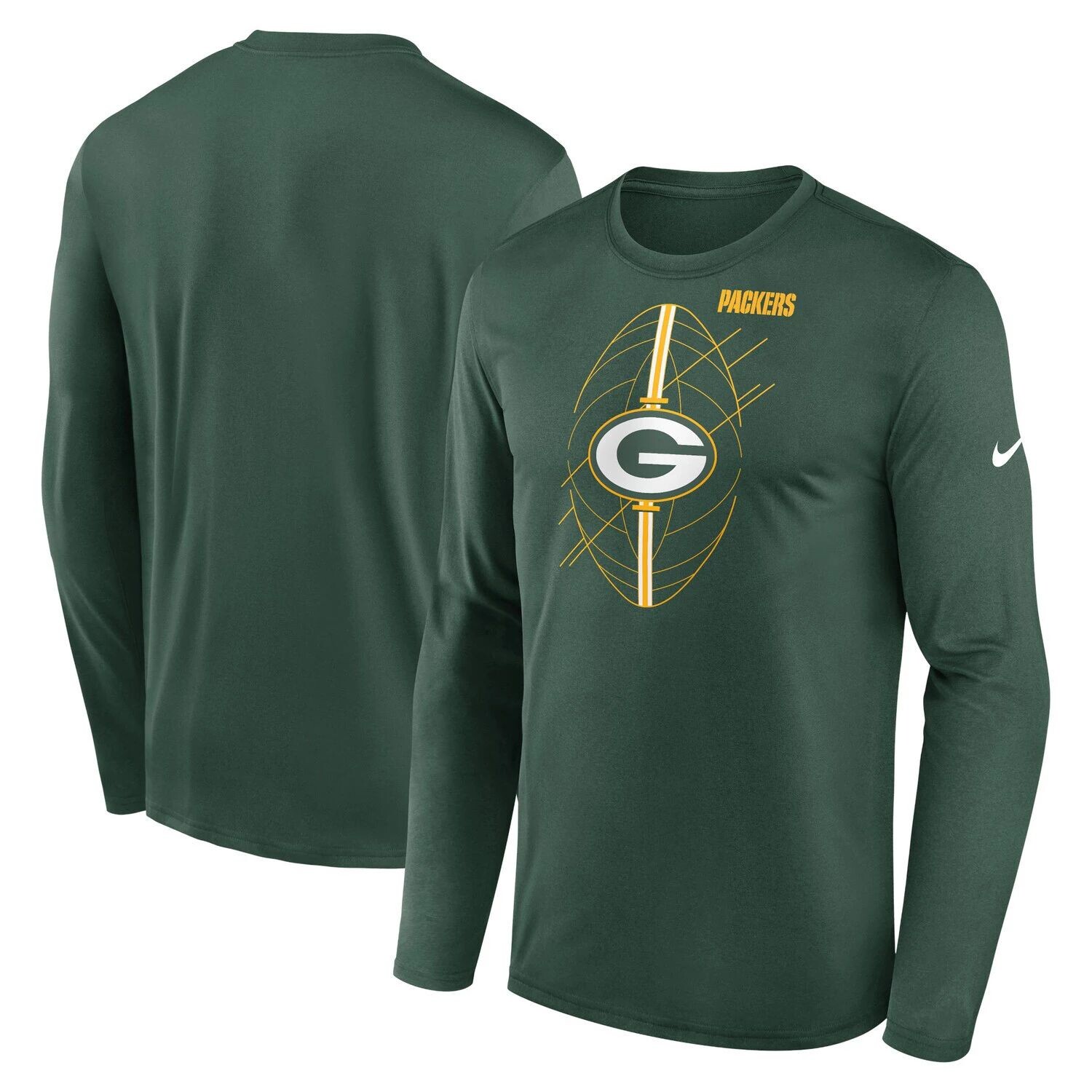

Мужская зеленая футболка с длинным рукавом Green Bay Packers Legend Icon Nike, Зеленый, Мужская зеленая футболка с длинным рукавом Green Bay Packers Legend Icon Nike