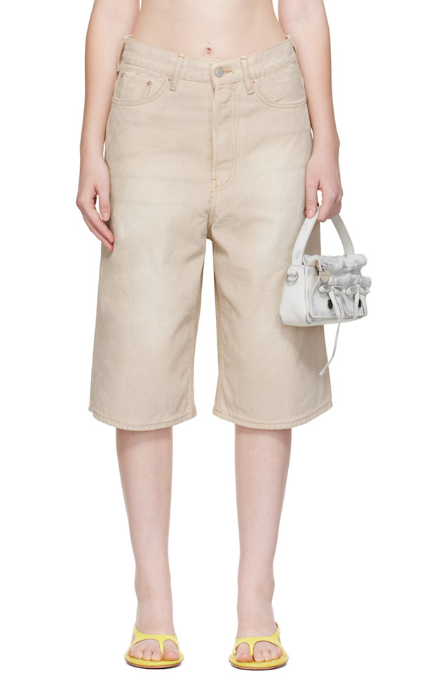 

Acne Studios Бежевые джинсовые шорты с покрытием