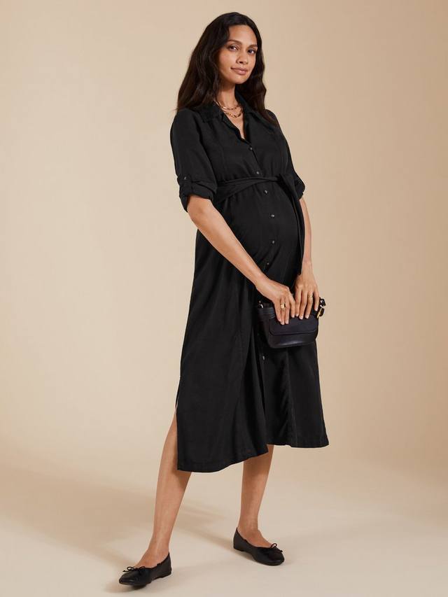 

Платье-рубашка для беременных Kelsy с TENCEL Modal Isabella Oliver, Caviar Black