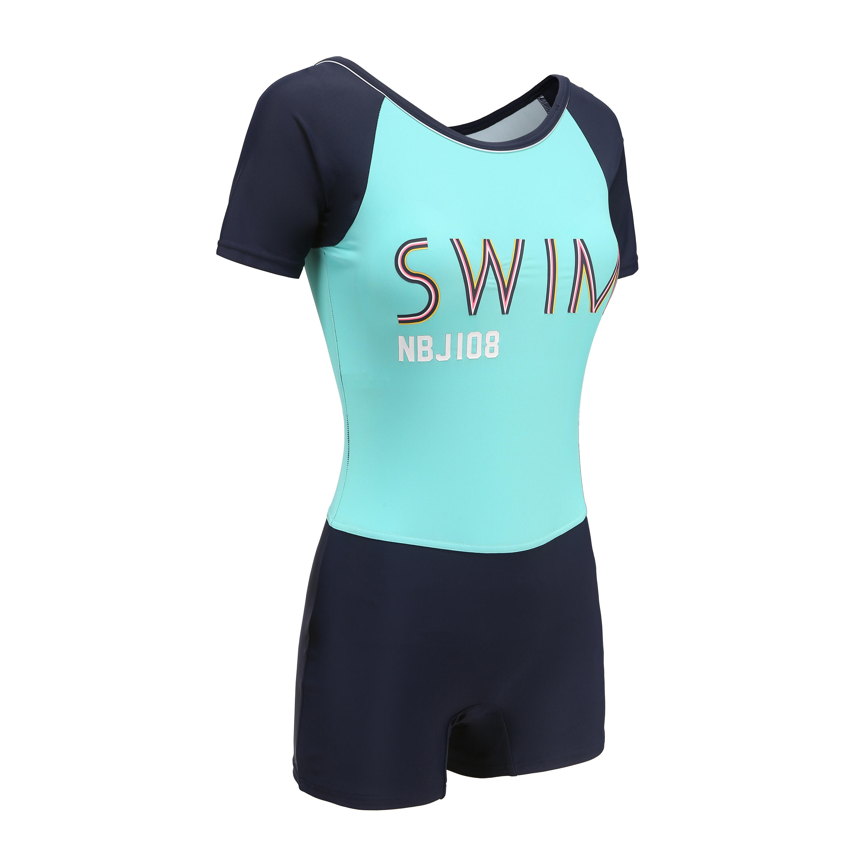 

Женский короткий рукав купальник Nabaiji UNA TURQUOISE GREEN с принтом