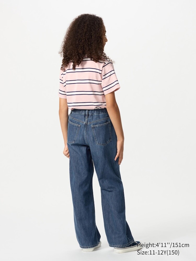 Широкие прямые джинсы Uniqlo, цвет 62 синий — фото 3