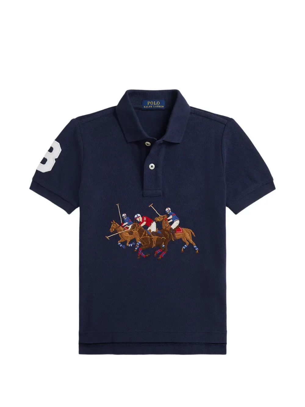 Поло с мотивом игрока в поло POLO RALPH LAUREN KIDS, синий