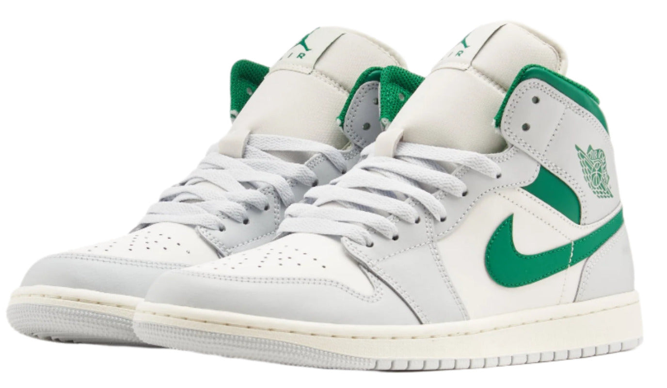 Кроссовки Jordan 1 Mid White Pure Platinum Pine Green — фото 4