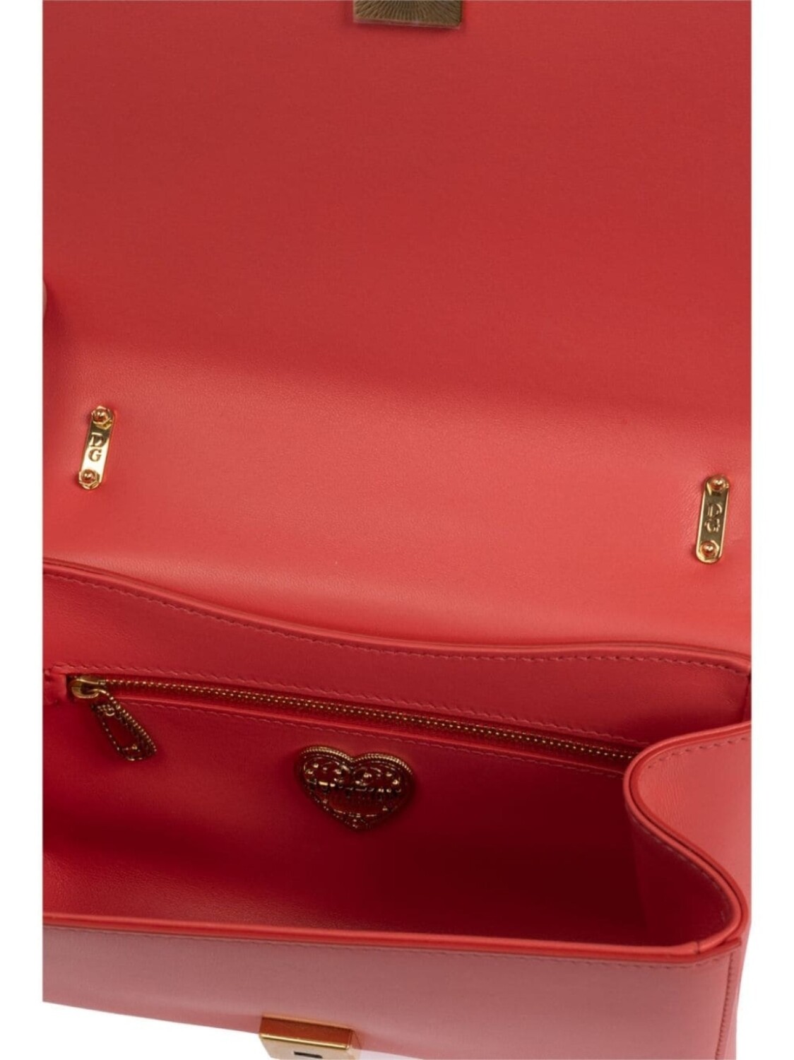 Dolce & Gabbana средняя кожаная сумка через плечо Devotion, красный — фото 4