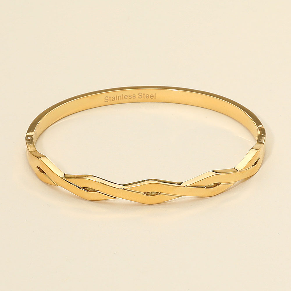 

Браслет-браслет из нержавеющей стали с вырезом и поворотным механизмом, золото Fashnzfab, золотой