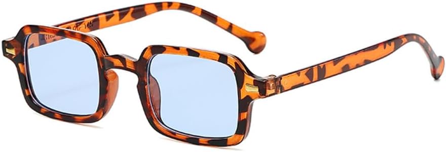 

Классические прямоугольные солнцезащитные очки для женщин, овальные винтажные солнцезащитные очки для мужчин и женщин, модные очки с защитой от УФ-излучения UV400 MTZJH, Leopard Blue