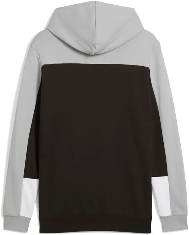 Мужская толстовка PUMA Essentials Block Hoodie, спортивная верхняя одежда, повседневная - черная — фото 3