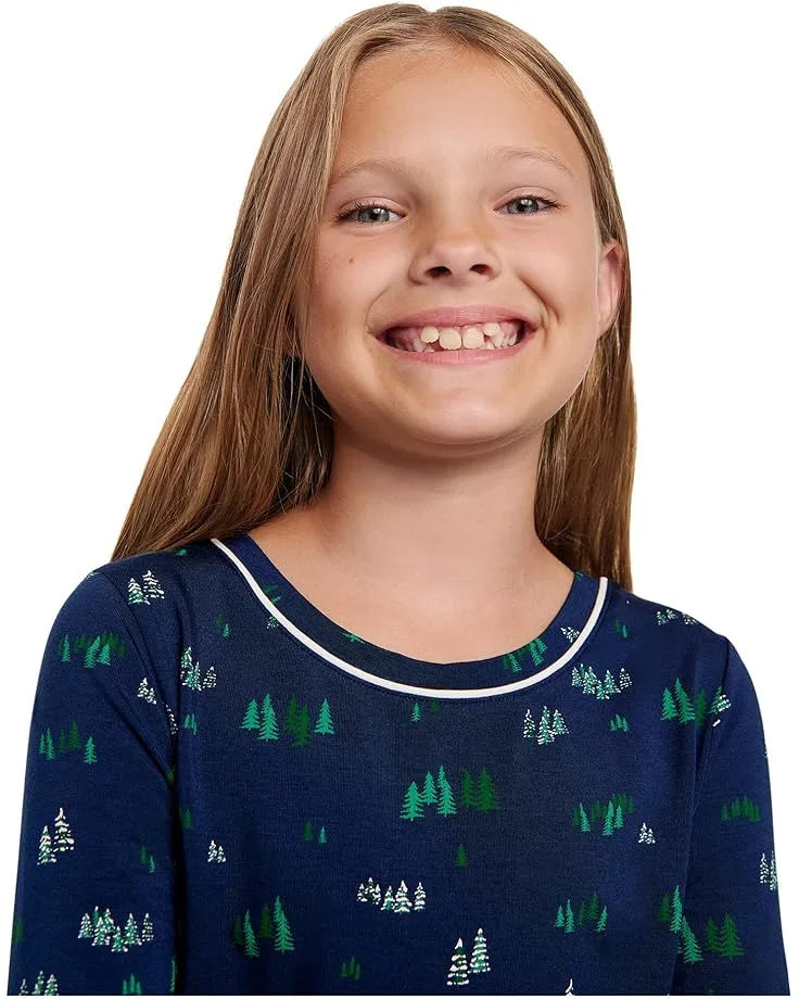 Комплект одежды Gisele Printed - The Night Time Set (для малышей/детей постарше) Eberjey, Forest Pine Navy/Ivory — фото 3