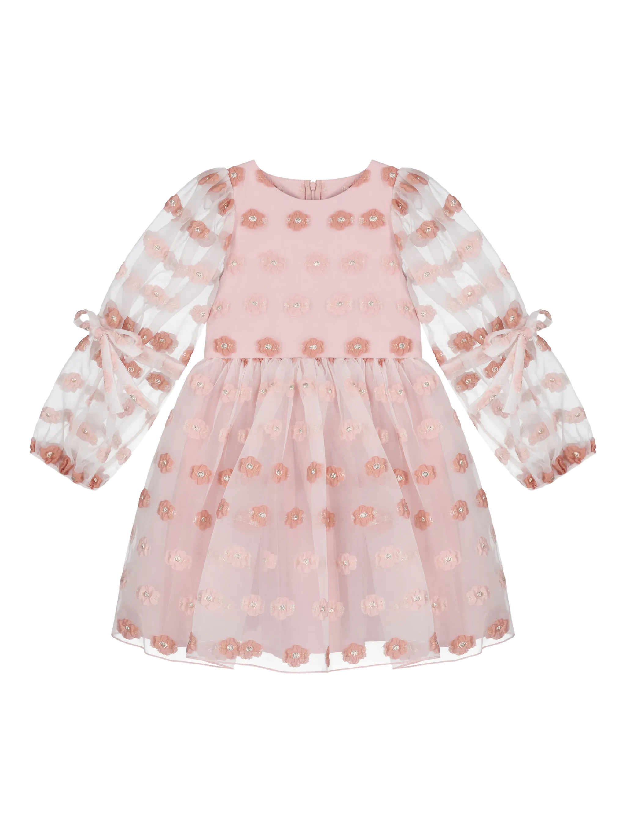 Жаккардовое платье в цветочек Mama Luma Kids, розовый
