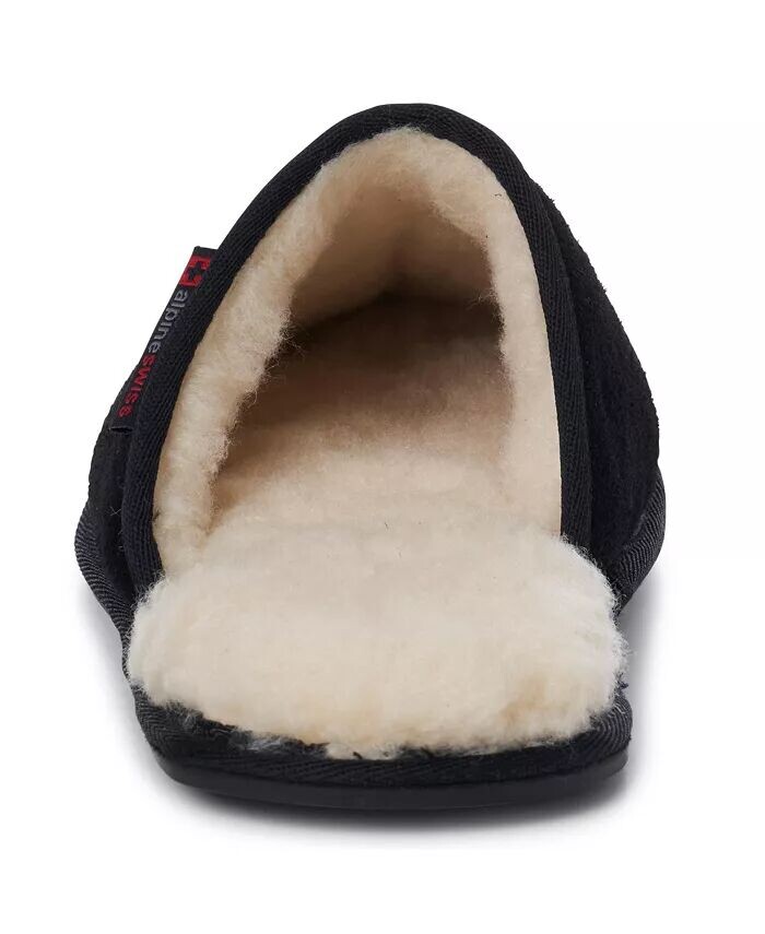 Мужские тапочки из микрозамши с эффектом памяти и потертостями Comfort Slip On Shoes Alpine Swiss, черный — фото 3