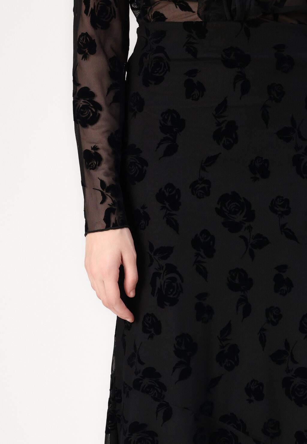 

Юбка макси BURNOUT SKIRT Gina Tricot, черный