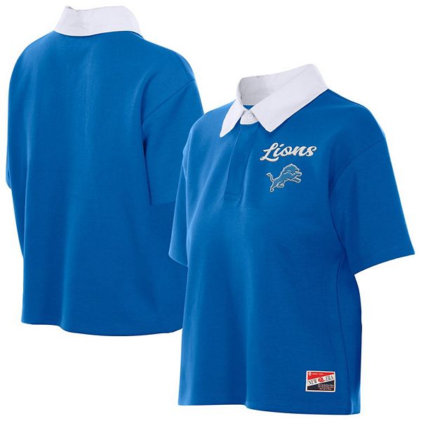 

Женская синяя блузка-поло Detroit Lions в стиле ретро New Era