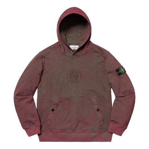 

Толстовка ss19 x stone island hooded sweatshirt logo Supreme, красный