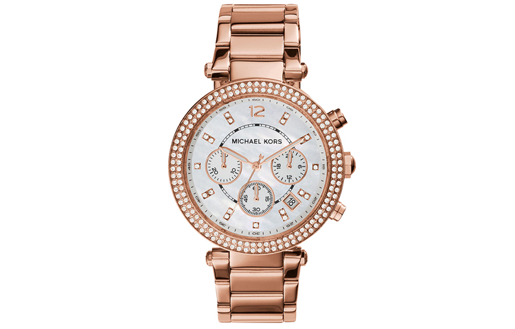 

MICHAEL KORS Часы PARKER Collection Wrist Watch Quartz Movement Stainless Steel Strap White Dial Women's Watch MK5491