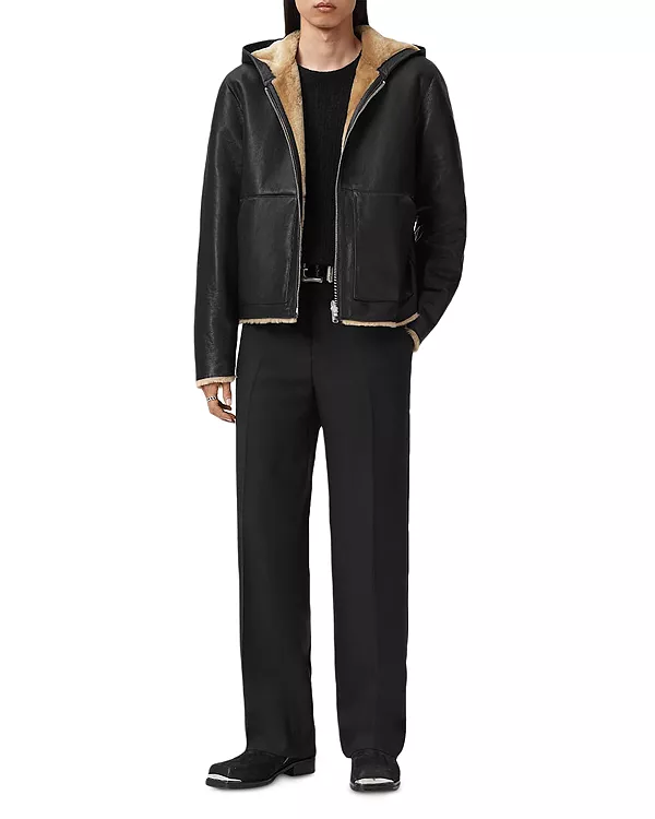 Двусторонняя куртка-бомбер Mostyn из овчины Allsaints, мультиколор — фото 2