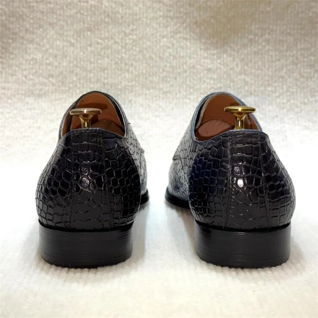 Лоферы кожаные Monk Strap Dress Shoes, синий — фото 3