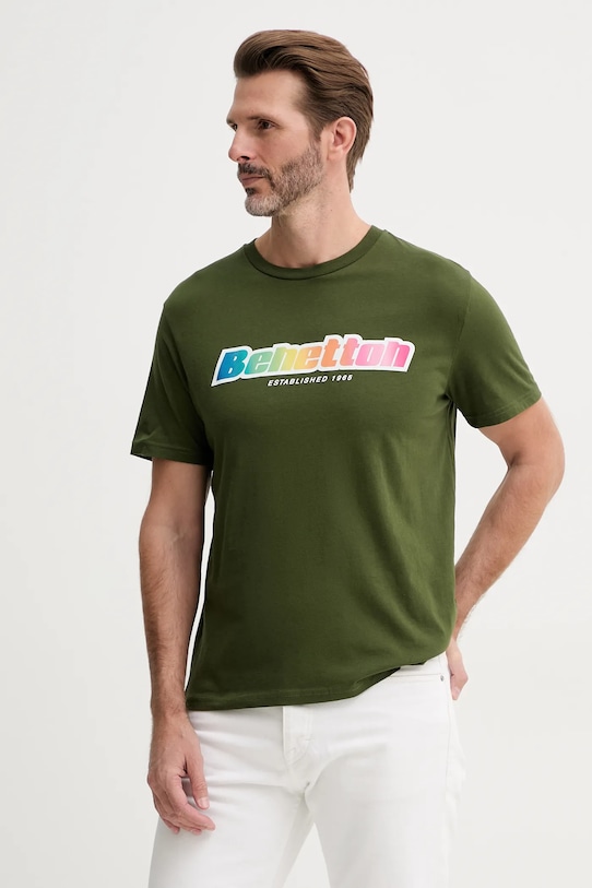 

Хлопковая футболка United Colors Of Benetton, зеленый