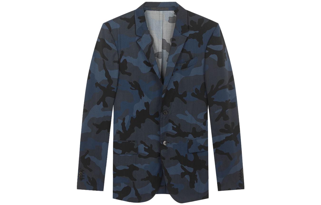 

Мужской деловой костюм-пиджак Valentino, camouflage синий