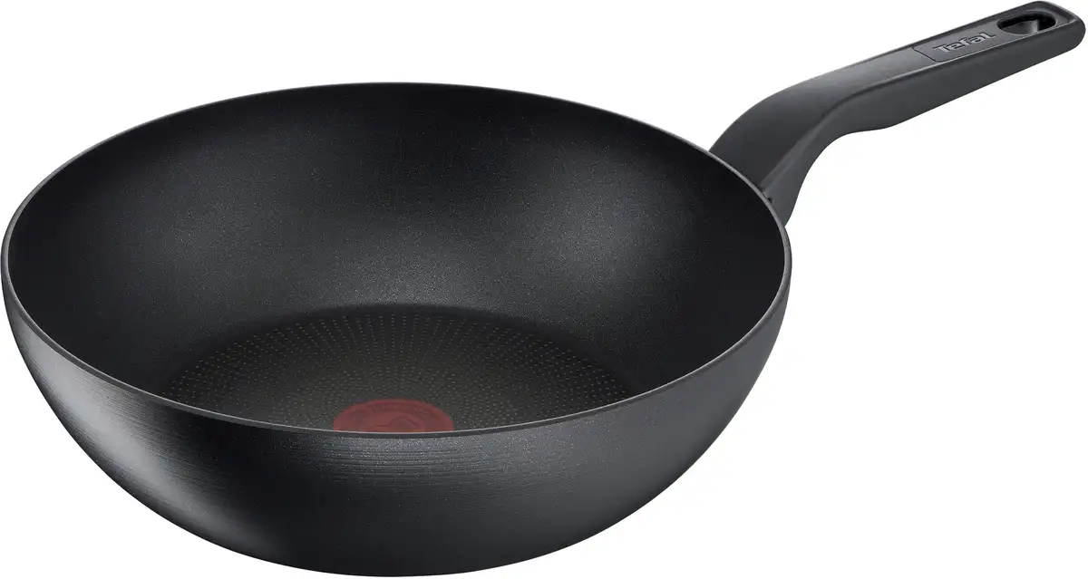 

Tefal Wok "Hard Titanium Pro", алюминий, антипригарное покрытие, индукция, индикатор температуры, Ø 28 см Ø 28 см + высота 8 см, черный