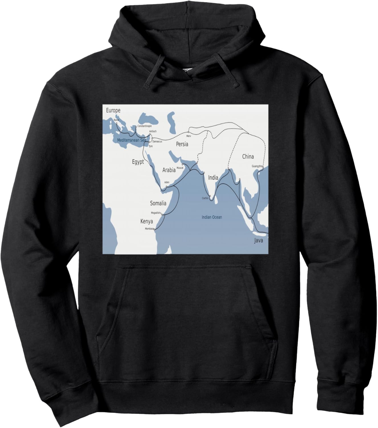 

Карта Шелкового пути - Древний торговый путь: география, история. Толстовка с капюшоном, черная (black 19-3911tcx), размер S Biped Boutique