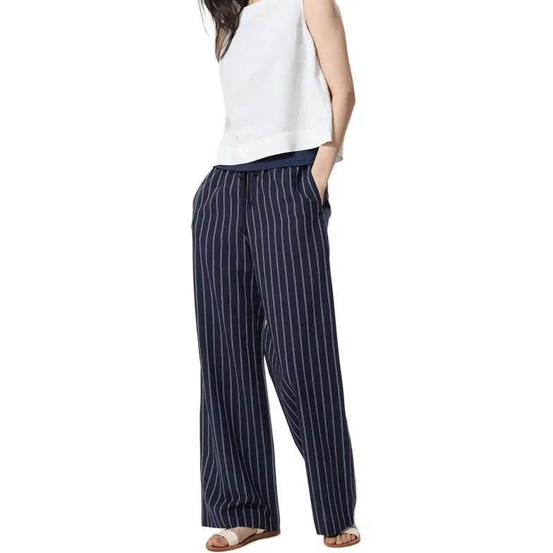 Женские повседневные брюки SS26 UNIQLO, Navy Blue