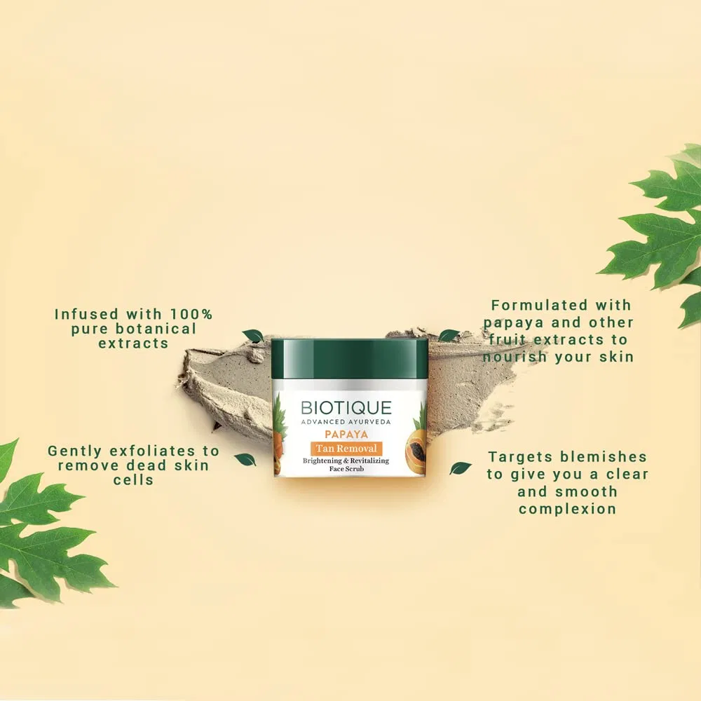 Отшелушивающий и восстанавливающий скраб для лица Biotique Papaya, для всех типов кожи Biotique — фото 4