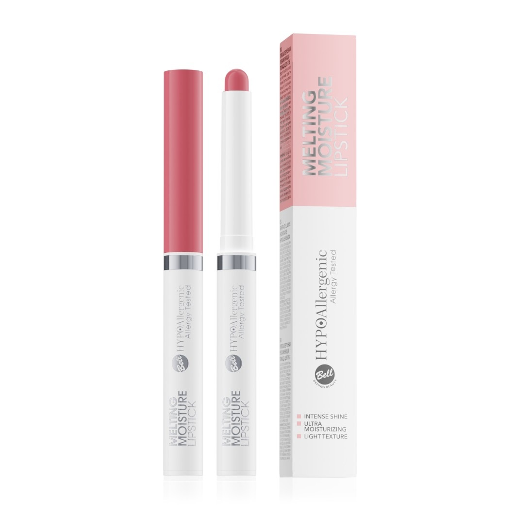 

Помада для губ melting moisture lipstick Bell Hypo Allergenic, nr. 03 - rose wood, вес 1.5 гр.