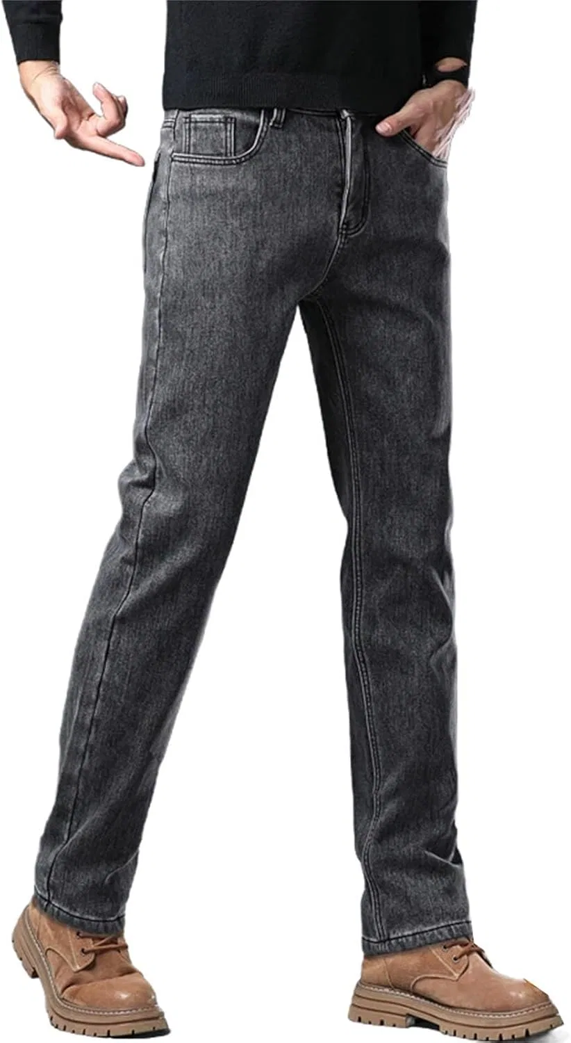 Джинсы утепленные Mens Winter Warm Jeans, Gray